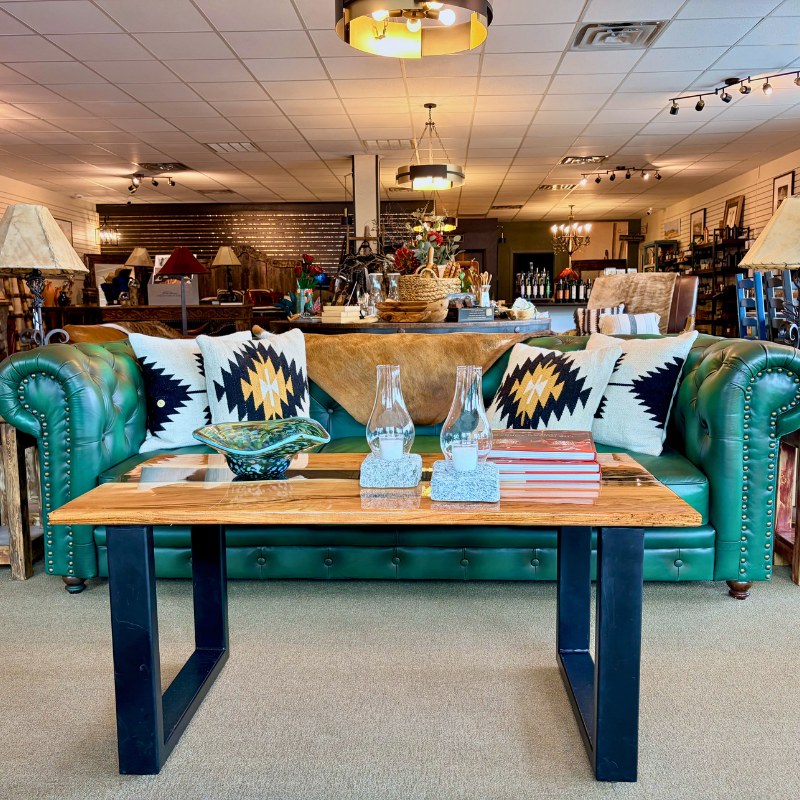 Commercial, neutral carpet in a local shop with a luxurious, Southwest flair.