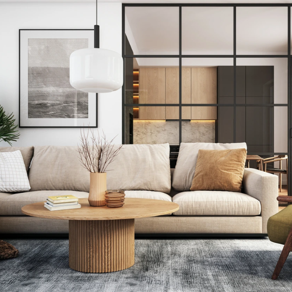 modern transitional living room