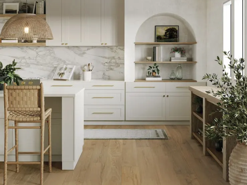 modern kitchen with sustainable hardwood